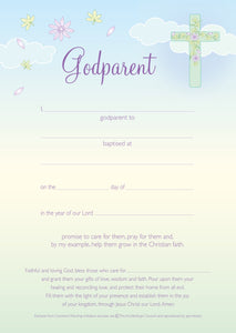 Godparent Certificate - Cross with Flowers