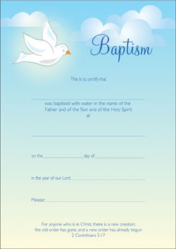 Certificate - Baptism (Child) – Kevin Mayhew