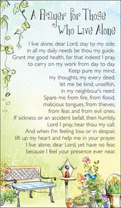 Prayer Card -  A Prayer For Those Who Live AlonePrayer Card -  A Prayer For Those Who Live Alone